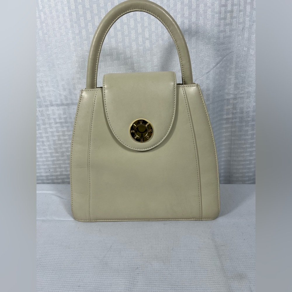 3176: Vintage Givenchy Sac Samain Cream Leather Top Handle Bag